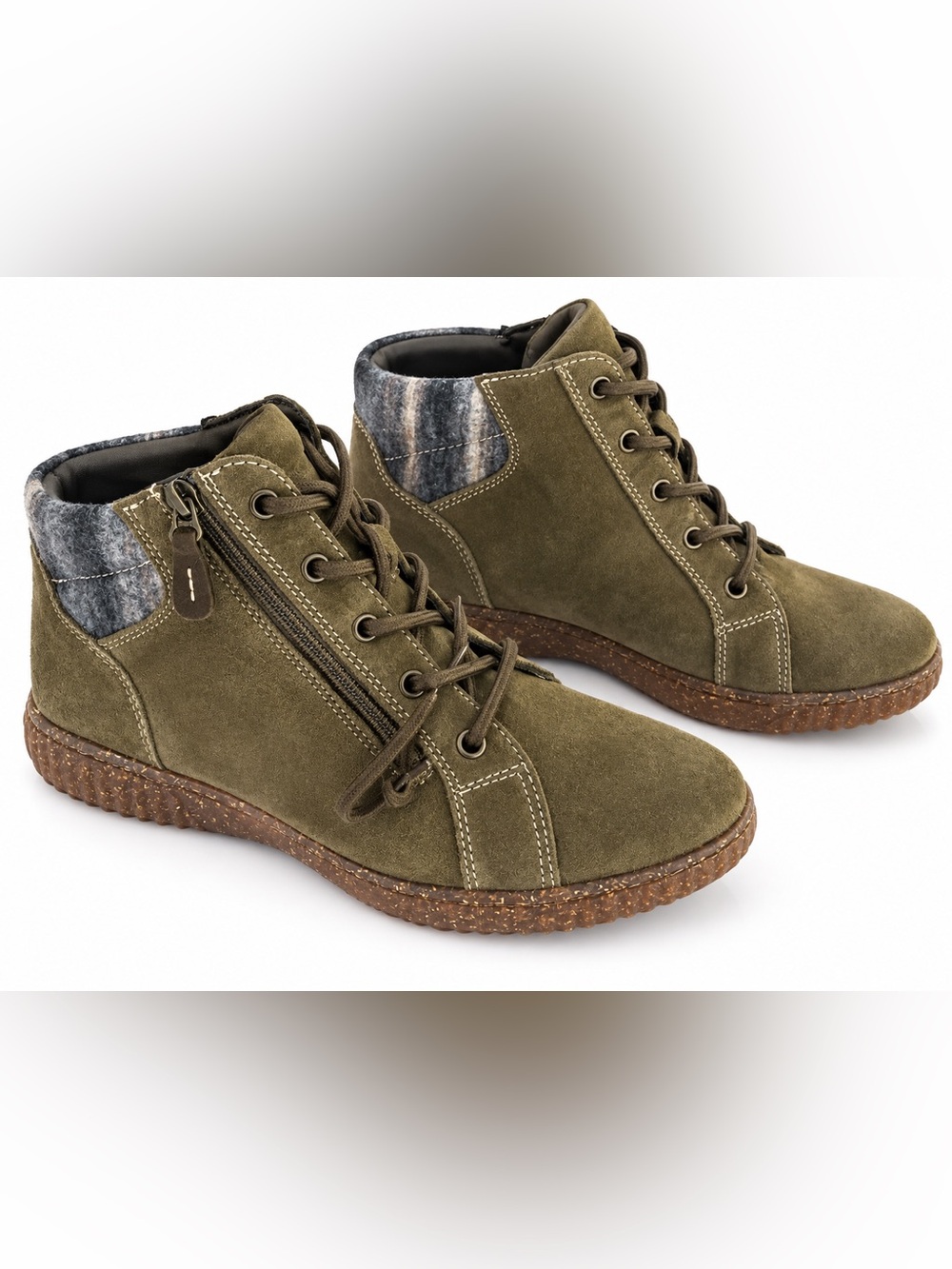 Clarks Caroline Park Olive Suede Ankle Boots Women’s Size 10 New W/O Box